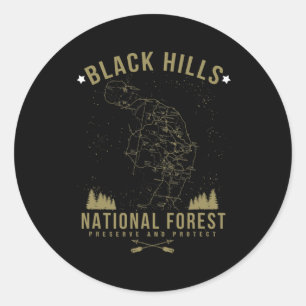 Black Hill National Forest T-Shirt South Dakota Hi Runder Aufkleber