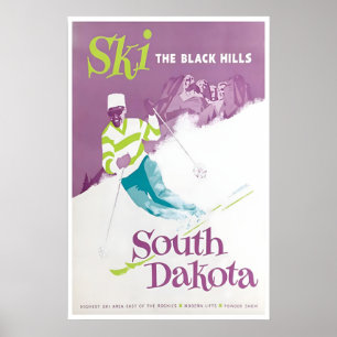 Black Hills Druck Ski Poster South Dakota Kunst