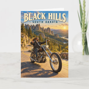 Black Hills South Dakota Chopper Motorrad Reise Karte