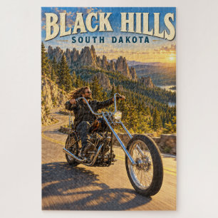 Black Hills South Dakota Chopper Motorrad Reise Puzzle