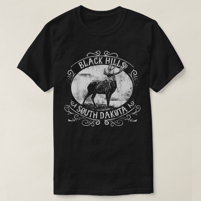 Black Hills South Dakota Deer T-Shirt (Design vorne)