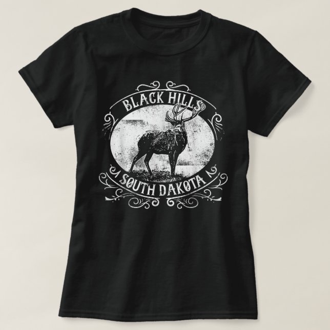 Black Hills South Dakota Deer T-Shirt (Design vorne)