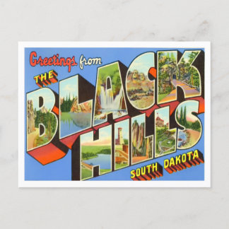Black Hills, South Dakota Vintag Big Letters Postkarte