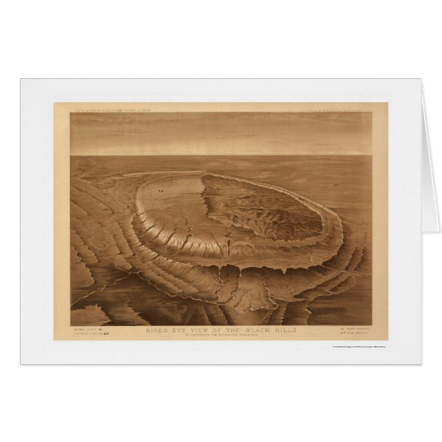 Black Hills von Ansicht 1880 Dakotas Birdseye (Vorderseite (Horizontal))