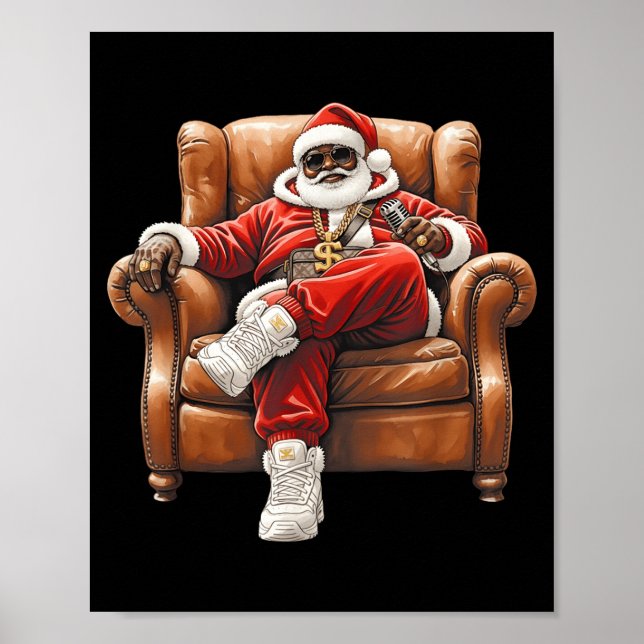 Black Hip Hop Santa Claus African American Santa  Poster (Vorne)