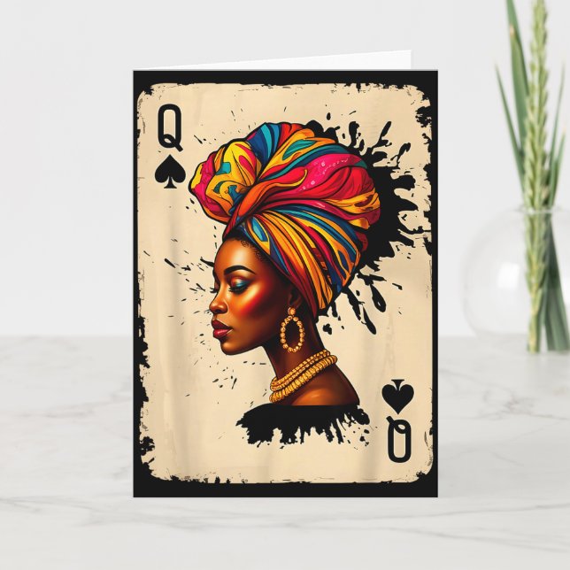 Black History African Melanin Queen Card Proud Gir Karte (Vorderseite)
