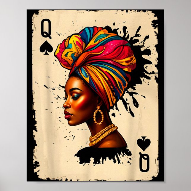 Black History African Melanin Queen Card Proud Gir Poster (Vorne)