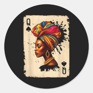 Black History African Melanin Queen Card Proud Gir Runder Aufkleber