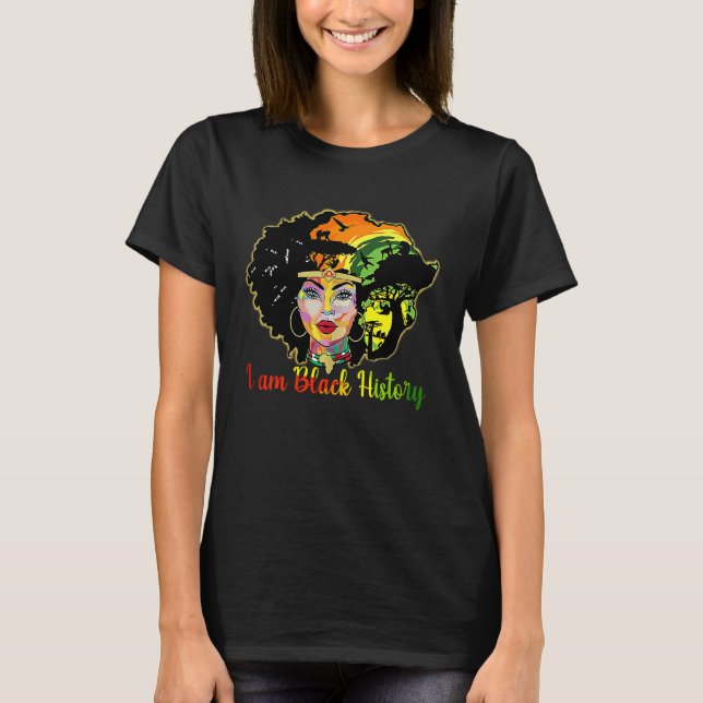 Black History Afro Woman Praying God Melanin Queen T-Shirt (Vorderseite)
