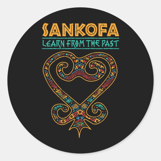 Black History Afrocentric Sankofa Tribal Illustrat Runder Aufkleber (Vorderseite)