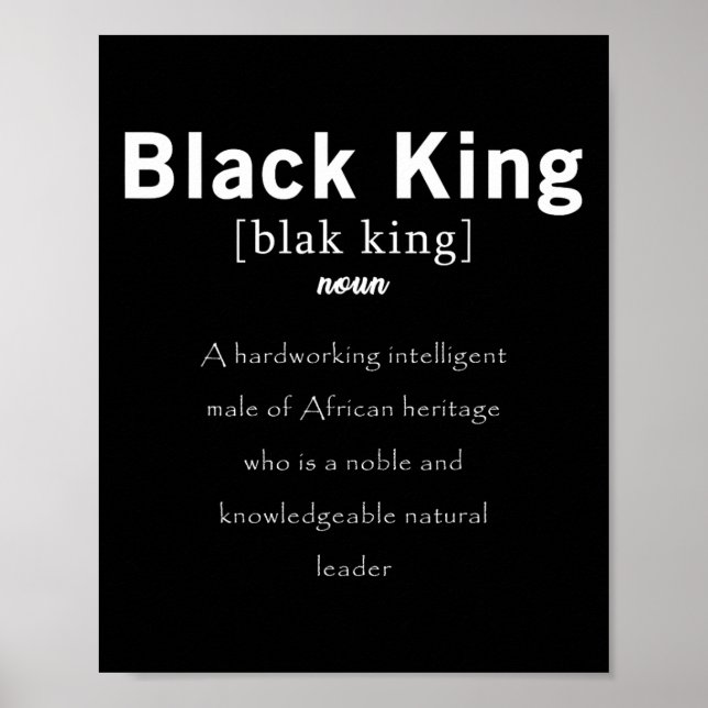 Black History Black King Definition stolz auf Afri Poster (Vorne)