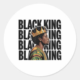 Black History Black Man King Vater Afro Melanin Me Runder Aufkleber