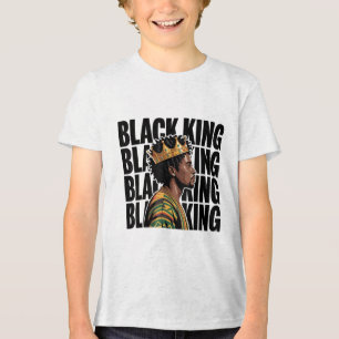 Black History Black Man King Vater Afro Melanin Me Tri-Blend Shirt