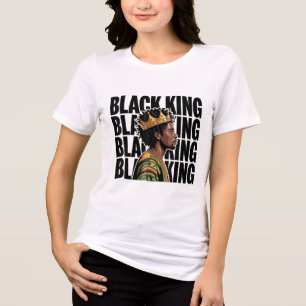 Black History Black Man King Vater Afro Melanin Me Tri-Blend Shirt