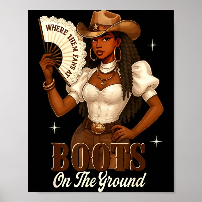 Black History Boots On The Ground Cowgirl Western  Poster (Vorne)