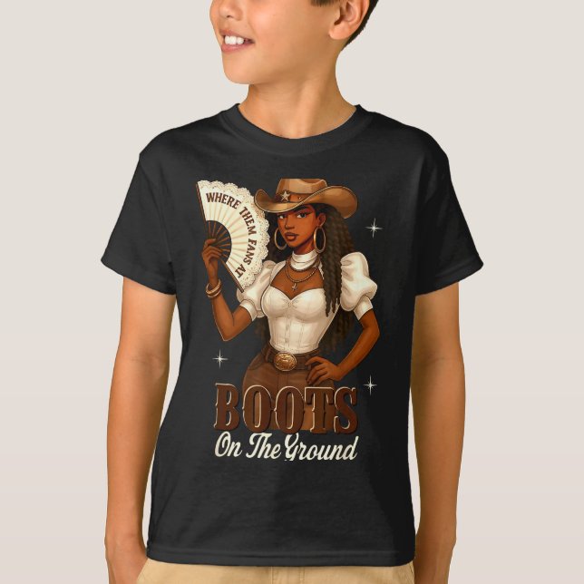 Black History Boots On The Ground Cowgirl Western  T-Shirt (Vorderseite)