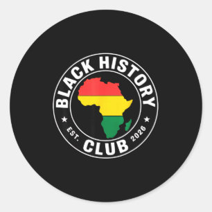 Black History Club Est 2026 Africa Pride Für Männe Runder Aufkleber