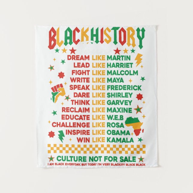 Black History-Do Wandteppich (Vorderseite)