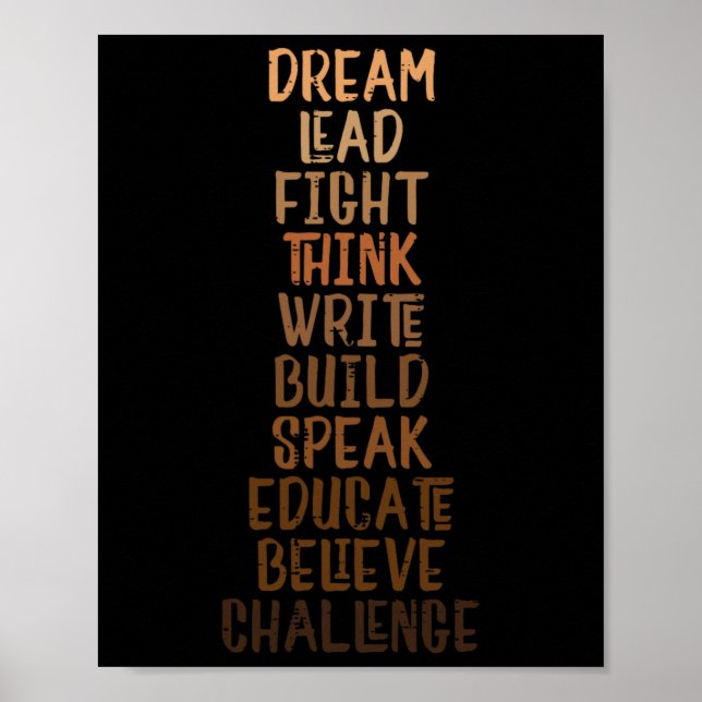 Black History Dream Leight African Pride Men W Poster (Vorne)