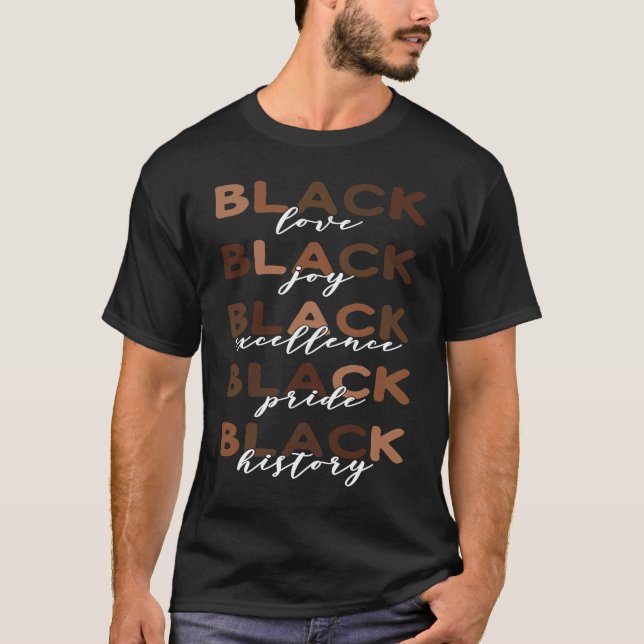Black History Excellence Pride African Roots BHM B T-Shirt (Vorderseite)
