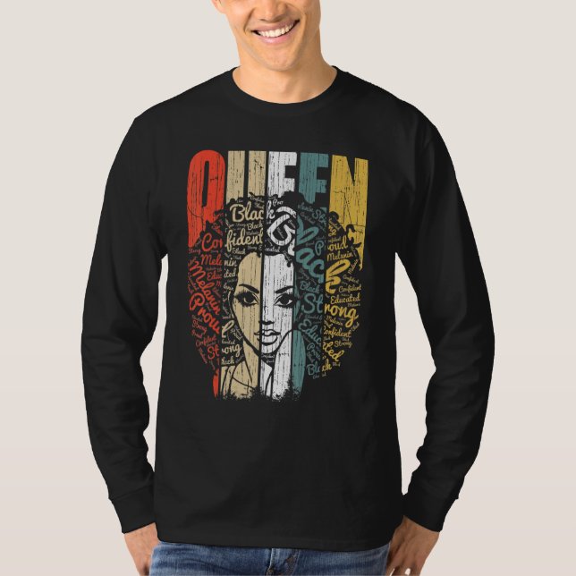 Black History for Women Educated Strong Black Que T-Shirt (Vorderseite)