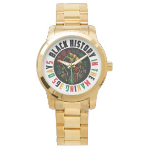 Black History Gold Männerbeobachtung Ehre für die Armbanduhr