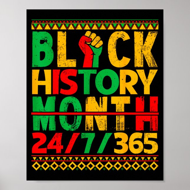 Black History Is American History African Men Wome Poster (Vorne)
