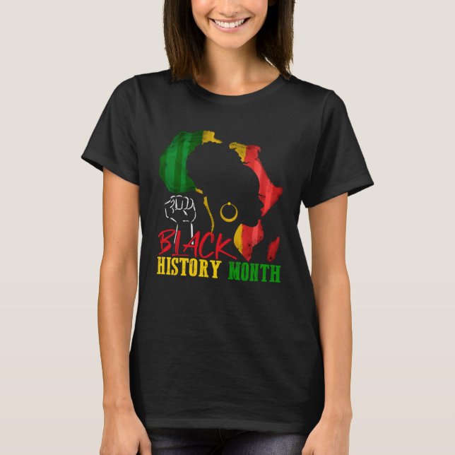 Black History Is American History Patriotic Africa T-Shirt (Vorderseite)
