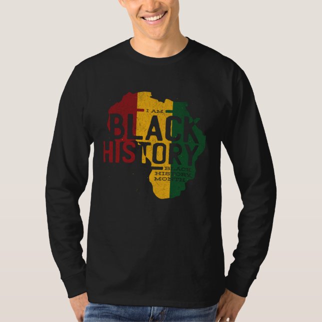 Black History Is American History Patriotic Africa T-Shirt (Vorderseite)
