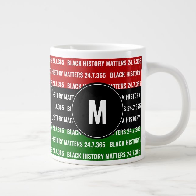 BLACK HISTORY MATTERS Monogramm Tasse (Rechts)