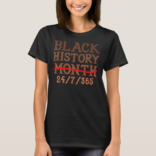 Black History Monat 24 7 BHM Afrikanischer Pride M T-Shirt (Vorderseite)