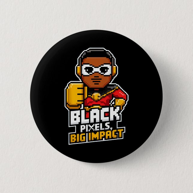 Black History Mont African Black Afro Boy Video G Button (Vorderseite)
