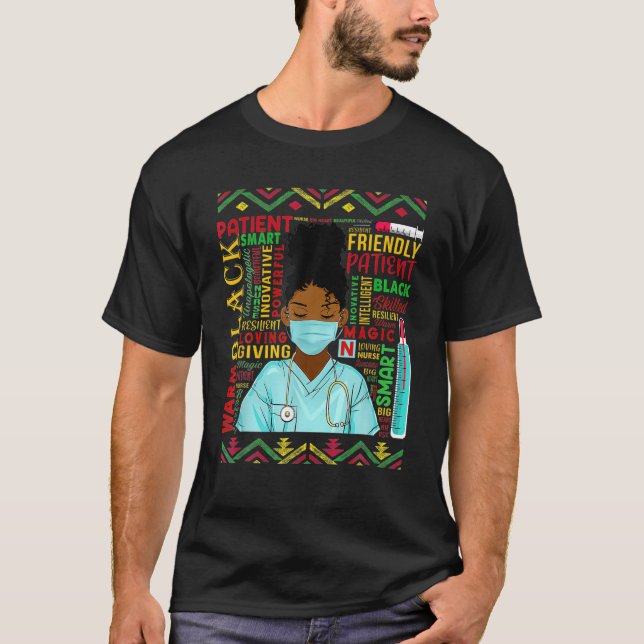Black History Mont African Men Boys Afro American T-Shirt (Vorderseite)