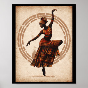 Black History Mont Black Woman Tribyl Dancing Jun Poster