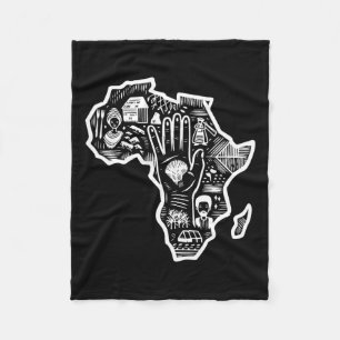Black History Montag Afrika Karte Design Unity Art Fleecedecke