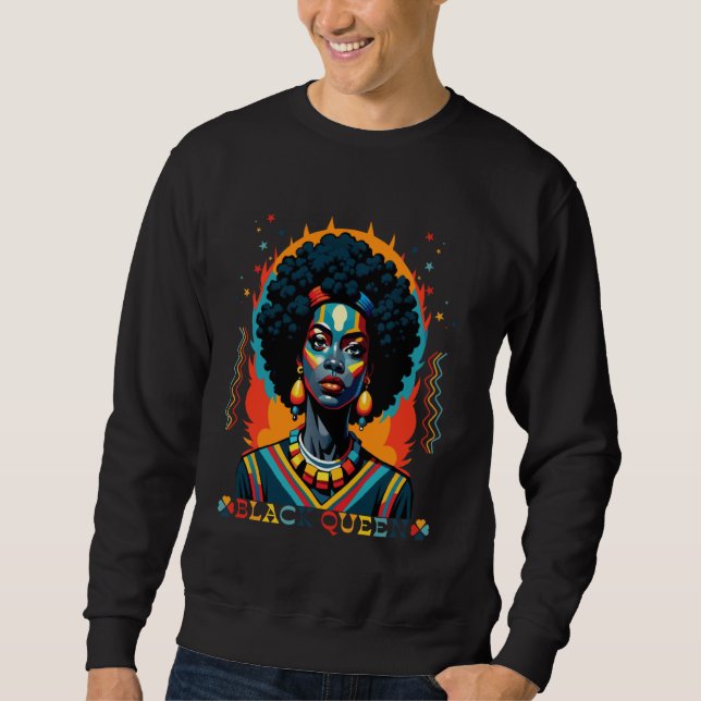 Black History Monte African American Black Queen J Sweatshirt (Vorderseite)