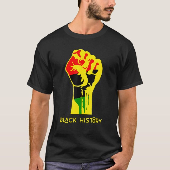Black History Month 2023 African American Pride Po T-Shirt (Vorderseite)