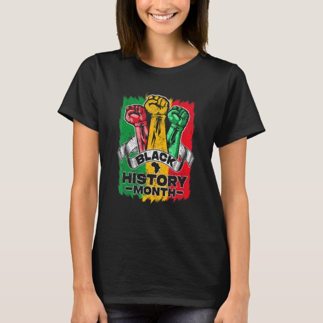 Black History Month 2023 Hand Strong African Ameri T-Shirt (Vorderseite)