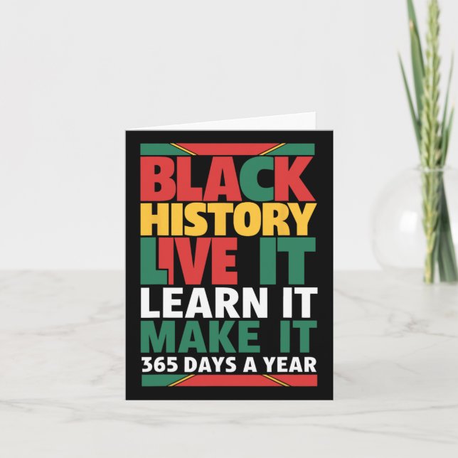 Black History Month 2025 Live It Learn it make it Karte (Vorderseite)