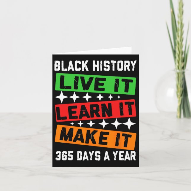 Black History Month 2025 Live It Learn it make it Karte (Vorderseite)