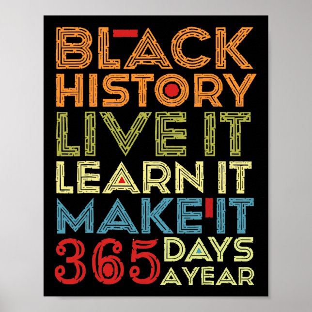 Black History Month 2025 Live It Learn it make it Poster (Vorne)