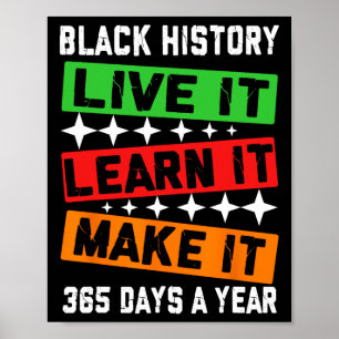 Black History Month 2025 Live It Learn it make it Poster