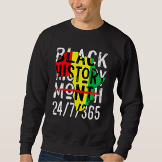 Black History Month 247365 Africa Map Melanin 2022 Sweatshirt