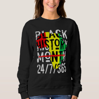 Black History Month 247365 Africa Map Melanin 2022 Sweatshirt
