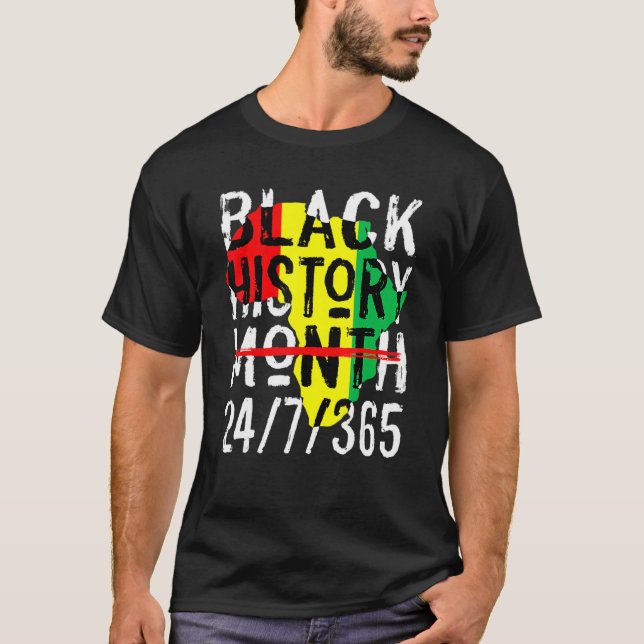 Black History Month 247365 Africa Map Melanin 2022 T-Shirt (Vorderseite)