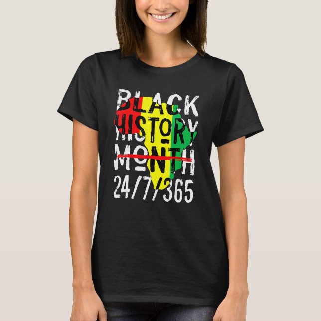 Black History Month 247365 Africa Map Melanin 2022 T-Shirt (Vorderseite)