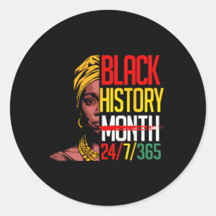 Black History Month 247365 African Melanin Pride A Runder Aufkleber