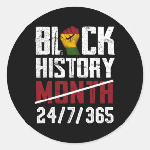 Black History Month 247365 Gifts African American Runder Aufkleber