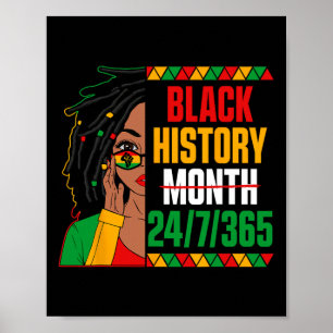 Black History Month 247365 Loc'd Mädchen Melanin B Poster