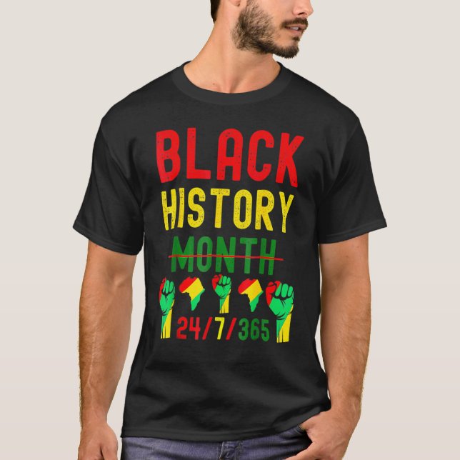 Black History Month 24 7 BHM African Pride Men Wom T-Shirt (Vorderseite)